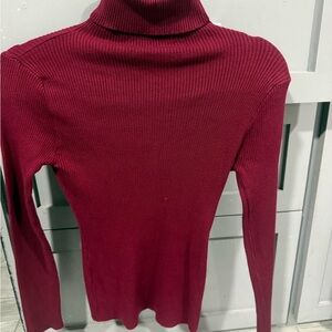 SHEIN Deep Red Turtleneck Sweater
